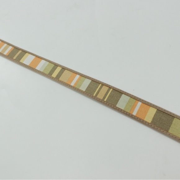 Eddie Bauer Tan Suede & Multicolor Canvas Stripe Belt Sz L Hiking Gorpcore - Picture 5 of 15